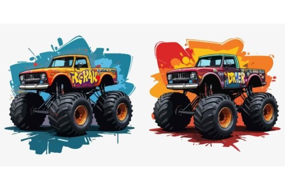 Download Monster Car Vectors EPS Bundle - Premium Bundle
