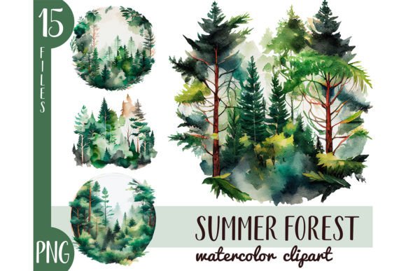 Download Watercolor Forest Clipart - Wood PNG - Color Collection