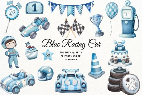 Download Watercolor Race Car Clipart 58 PNG - Color Collection