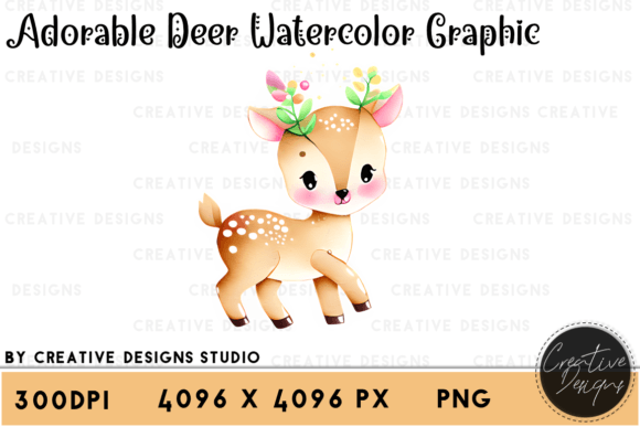 Download Watercolor Adorable Deer Graphic Set - Color Collection