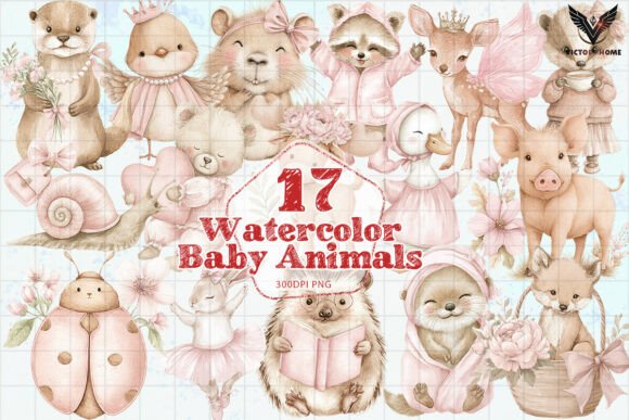 Download Watercolor Baby Animals PNG - Color Collection