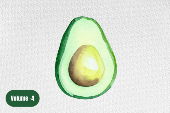 Download Watercolor Avocado Clipart Volume –4 - Color Collection