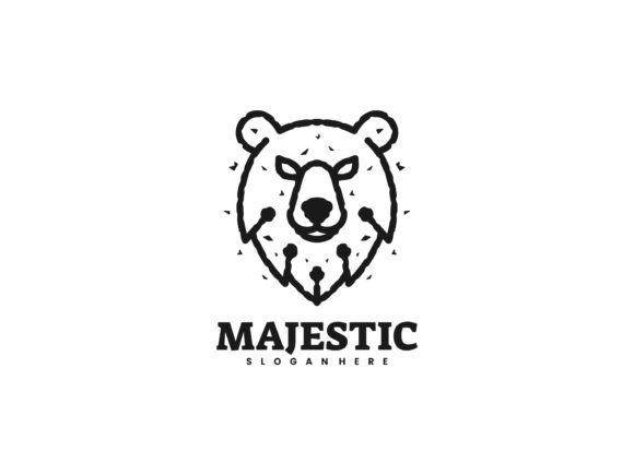 Download Majestic Bear Line Art Logo - Premium Resources