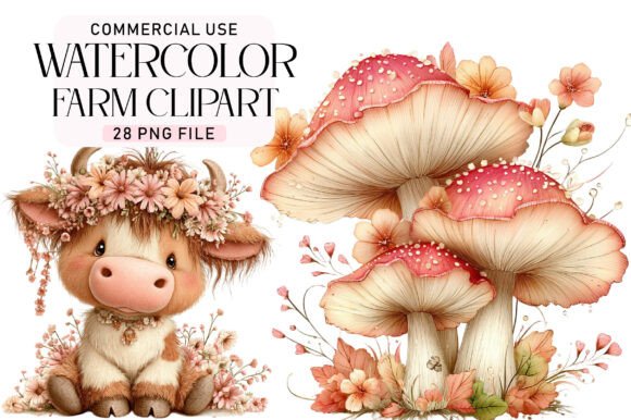 Download Watercolor Farm Clipart Bundle - Color Collection