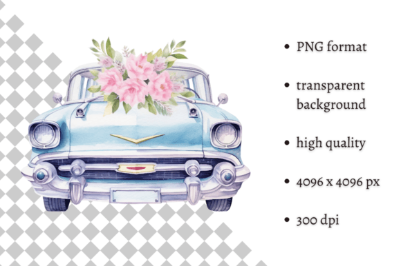 Download Watercolor Wedding Car Clipart - Color Collection