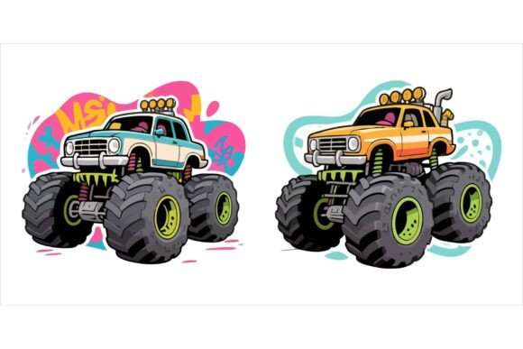 Download Monster Car Vectors EPS Bundle - Premium Bundle