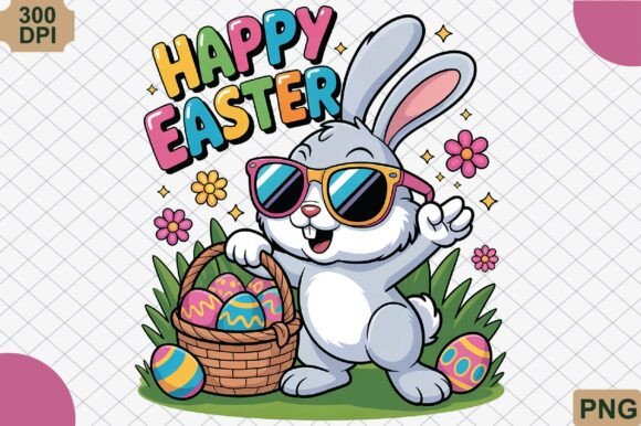 Download Happy Easter, Colorful Bunny Eggs PNG - Color Collection