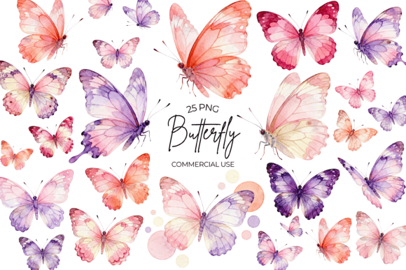 Download Butterfly Watercolor Clipart Floral PNG - Color Collection