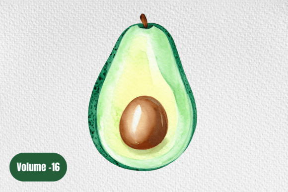 Download Watercolor Avocado Illustration Clipart - Color Collection