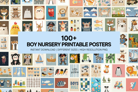 Download Boy Nursery Bright Colorful Wall Art - Color Collection