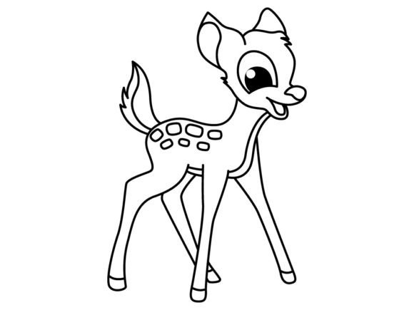 Download Funny Deer Cartoon for Coloring Book. - Color Collection