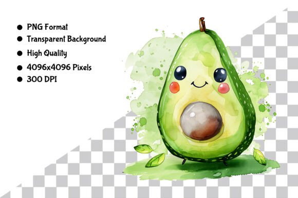 Download Watercolor Baby Avocado PNG - Color Collection