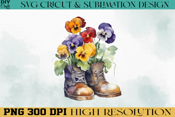Download Beautiful Flowers Shoes PNG Watercolor - Color Collection