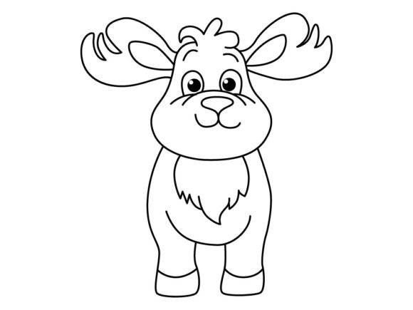 Download Funny Deer Cartoon for Coloring Book. - Color Collection