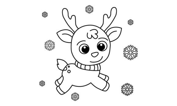 Download Funny Deer Cartoon Vector Coloring Page - Color Collection