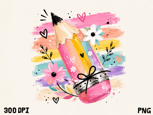 Download Teacher Pencil Watercolor PNG - Color Collection