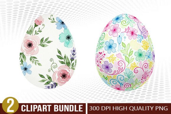 Download Watercolor Floral Easter Egg PNG Set - Color Collection