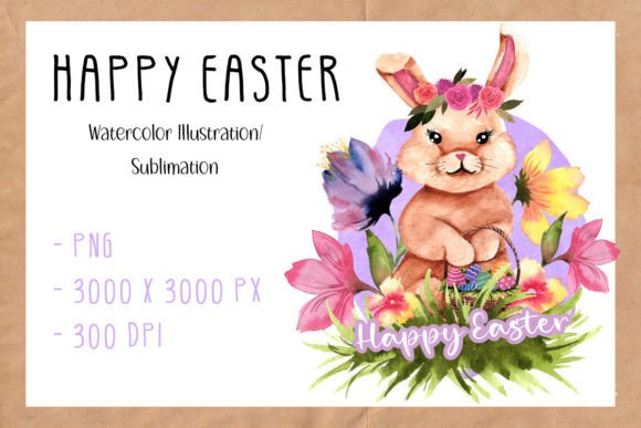 Download Happy Easter Watercolor Sublimation - Color Collection