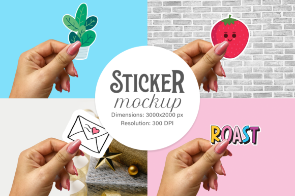 Download Sticker Mockup | 1 PSD File - Sticker Collection