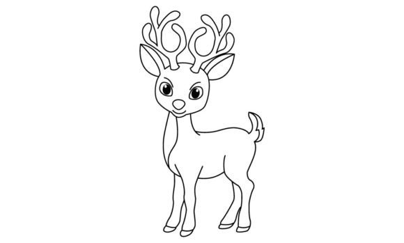 Download Cute Deer Cartoon Coloring Page - Color Collection