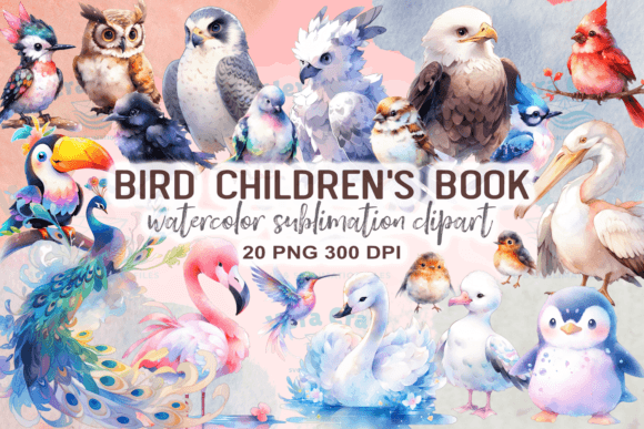 Download Bird Children's Book Watercolor Clipart - Color Collection
